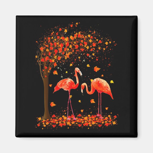 Imã Flamingo Thanksgiving Halloween It's Fall Y'all Au (Frente)