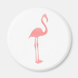 Imã Flamingo - tiras - rosa e branco.