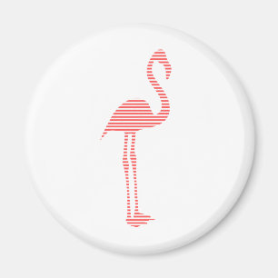 Imã Flamingo - tiras - rosa e branco
