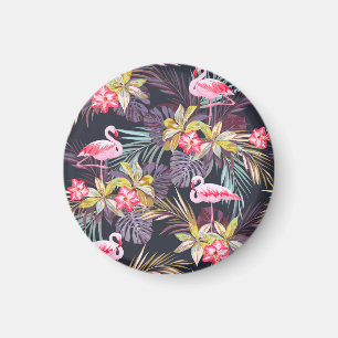 Imã Flamingo Tropical: Padrão sem costura de verão
