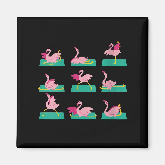 Imã Flamingo Yoga Pose Exercício De Meditação (Frente)