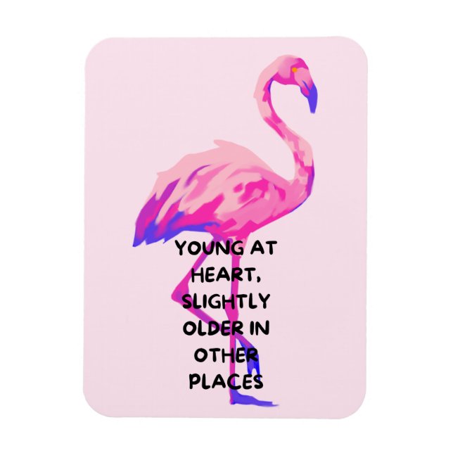 Ímã Flamingo Young No Coração Engraçado Dizendo Citaçã (Vertical)