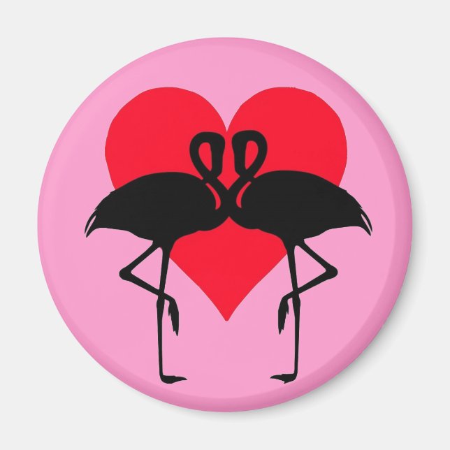 Imã FlamingoLove1 Magnet (Frente)