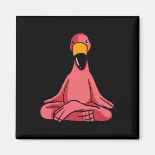 Imã Flamingos de Yoga Fofos Pássaros de Água Rosa Engr
