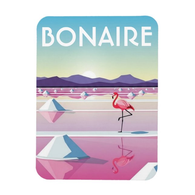 Ímã Flamingos em Bonaire Caribe Holandês (Vertical)