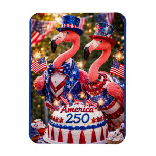 Ímã Flamingos Feliz 250º Aniversário América 4 de Julh