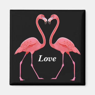 Imã Flamingos Heart Shape