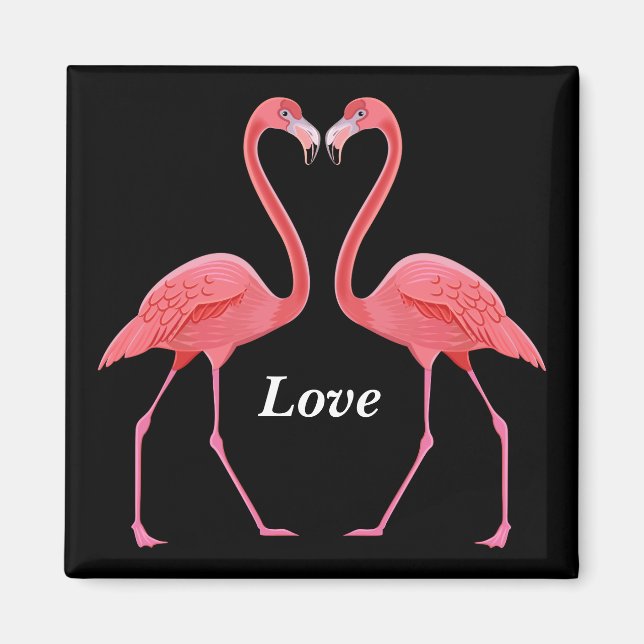 Imã Flamingos Heart Shape (Frente)