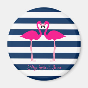 Imã Flamingos Rosa-Bonitos Apaixonados, Personalizados