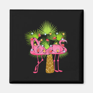 Imã Flamingos Tropicais Luzes de Natal Havaí Natal