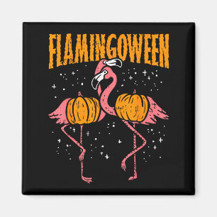 Imã Flamingoween Abóbora Flamingos Pássaro Engraçado H