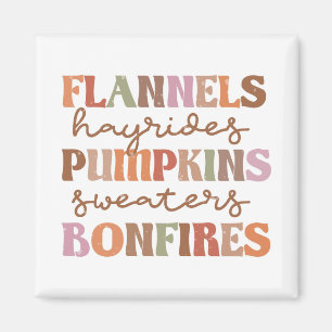 Imã Flannels Pumpkins Bonfire