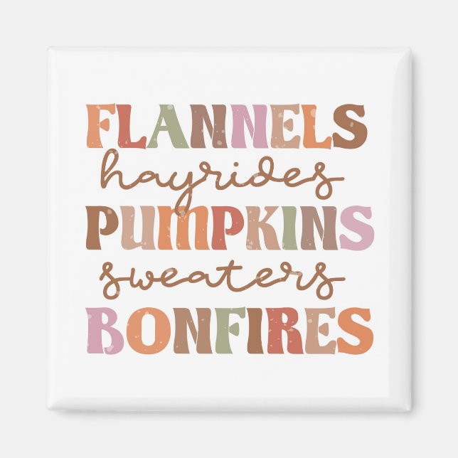 Imã Flannels Pumpkins Bonfire (Frente)