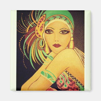 Imã Flapper Art Deco Dancer Lady Magnet