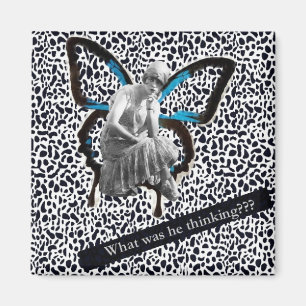 Imã Flapper Girl - Altered Art Magnet
