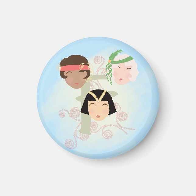 Imã Flapper girls roaring twenties (Frente)