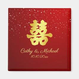 Imã Flauta de neve de casamento chinês vermelho dupla 