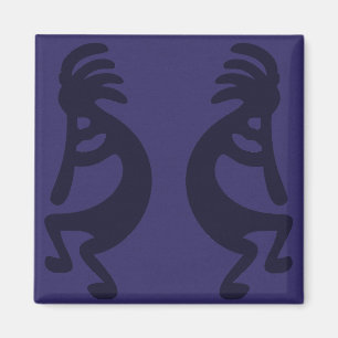 Imã Flauta tocando Kokopelli Figura 1: Preto em azul
