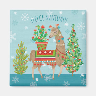 Imã Fleece Navidad   Lindos Llamas Natal