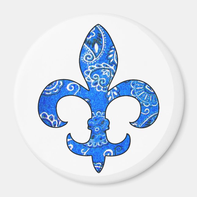 Imã Fleur de lis Blue Bandana (Frente)