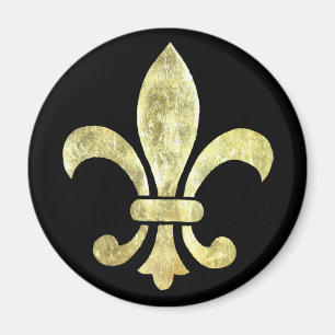 Imã Fleur de Lis Dourado Folha