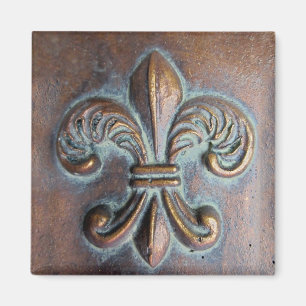 Imã Fleur De Lis, Impresso De Olho De Cobre
