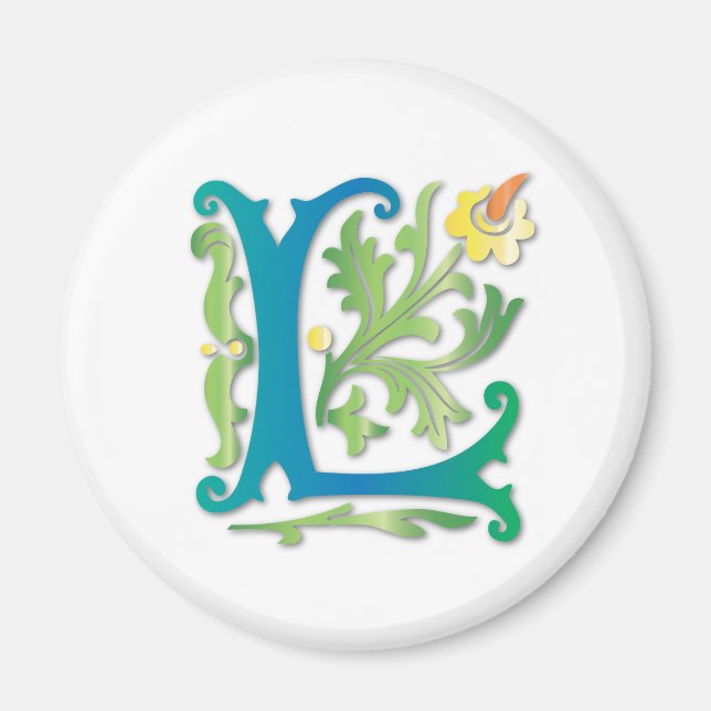 Imã Fleur-de-lis L Monograma (Frente)