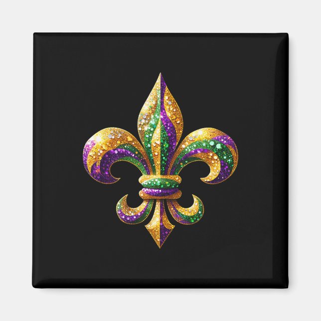 Imã Fleur-de-lis Mardi Gras - Símbolo Carnaval - Parad (Frente)