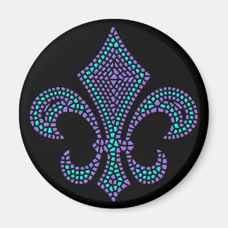Imã Fleur De Lis Mosaico Bevel Pastel
