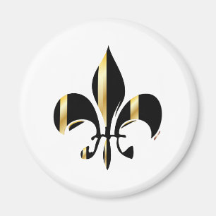 Imã Fleur de Lis, preto e Dourado