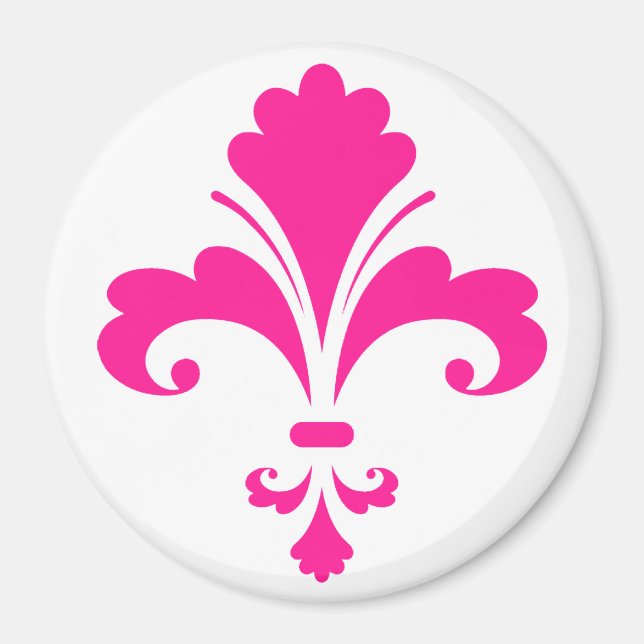 Imã Fleur-de-lis, rosa-quente (Frente)