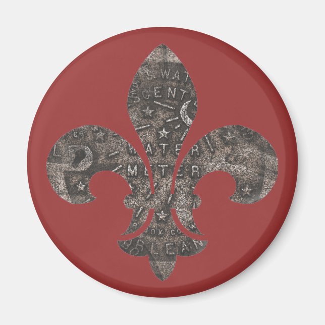 Imã Fleur De Lis Water Meter Lid (Frente)