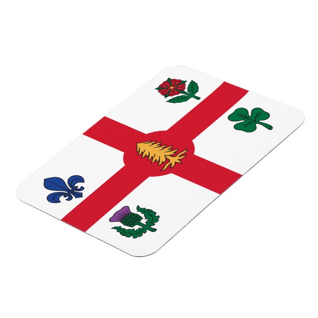 Ímã Flexible photo magnet with flag of Montreal (Left Side)