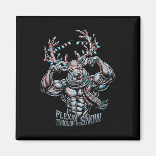 Imã Flexin Através Da Snow Funny Christmas Gym Workou