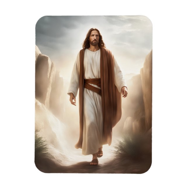 Ímã Flexível 7,5x10cm Senhor Jesus Andando (Vertical)