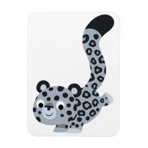 Ímã flexível bonito do leopardo de neve dos