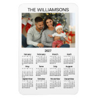 ÍMÃ FLEXÍVEL Calendário 2027 Foto da Família Nome 