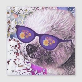 Ímã Flexível 'Chon o Bichon Hippie