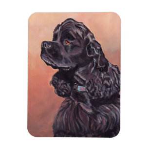 Ímã flexível da arte preta do cão de cocker