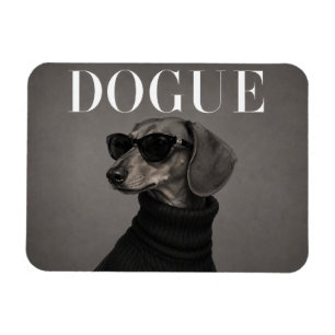 Ímã Flexível de Dachshund com Estilo de Moda