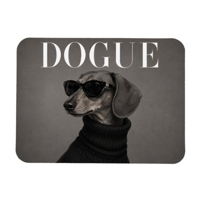Ímã Flexível de Dachshund com Estilo de Moda (Horizontal)
