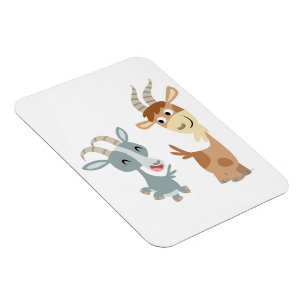 Ímã flexível de duas cabras felizes bonitos dos