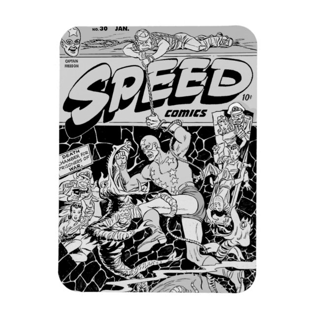 Ímã Flexível de Quadrinhos SPEED dos Anos 1940 (Vertical)