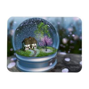 Ímã flexível do globo da flor de cerejeira