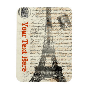 Ímã flexível francês do vintage da torre Eiffe