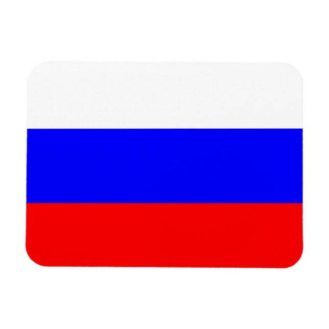 Ímã flexível patriótico com a bandeira da Rússia (Horizontal)