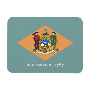 Ímã flexível patriótico com bandeira de Delawa