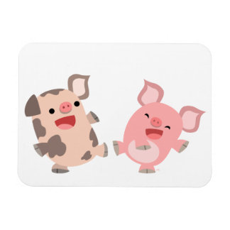 Ímã Flexível Porcos De Cartoon Dançante