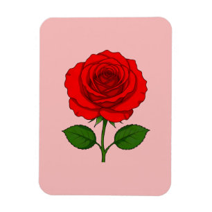 Ímã Flexível Rosa Vermelha