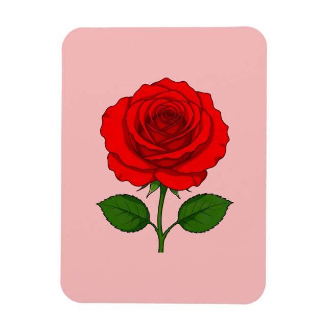 Ímã Flexível Rosa Vermelha (Vertical)